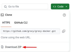 Abbildung 1: Wenn Sie mit Git nicht vertraut sind, laden Sie das Docker-Image am einfachsten als ZIP-Archiv herunter und entpacken es lokal.