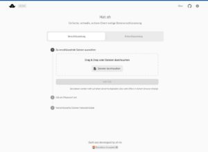 Abbildung 1: Die Webseite von Hat.sh erschlie&szlig;t sich schnell und bedarf keiner weiteren Erkl&auml;rung. Sie leitet den Anwender zum gew&uuml;nschten Ergebnis.