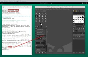 Abbildung 13: In einer Tumbleweed-Distrobox gen&uuml;gt es, <code>zypper install gimp</code> einzugeben &ndash; schon ist Gimp in der Tumbleweed-Version unter Aeon als natives Tumbleweed-Paket verf&uuml;gbar.