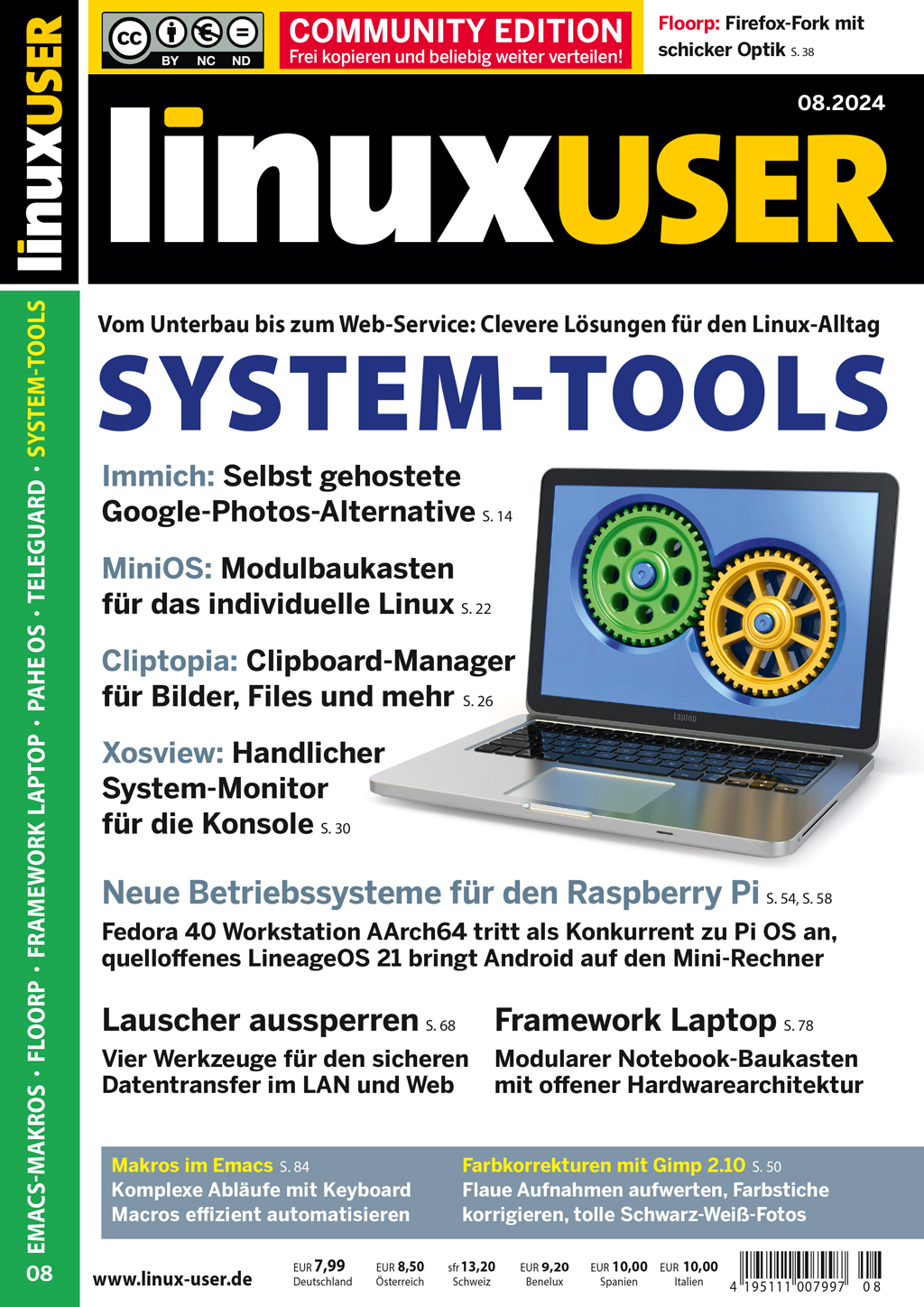 Heftcover LinuxUser Community Edition 08/2024