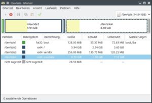 Abbildung 1: Der Betrieb von LineageOS erfordert es, die Root- und Nutzerdatenpartitionen zu vergr&ouml;&szlig;ern.
