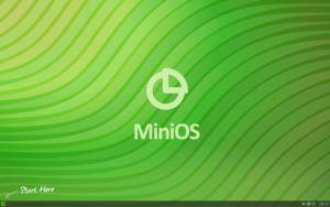Abbildung 1: Die minimale MiniOS-Version unterscheidet sich durch den Fenstermanager Fluxbox von den größeren Geschwistern.