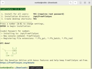 Abbildung 1: Auf nahezu jedem Linux-System lässt sich FreeFileSync in der Kommandozeile flott installieren.