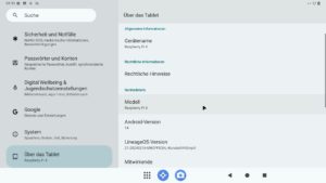Abbildung 2: LineageOS erkennt den Raspberry&nbsp;Pi als ein Tablet.