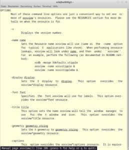 Abbildung 2: Die mitgelieferte Manpage listet die zahlreichen Einstelloptionen detailliert auf.