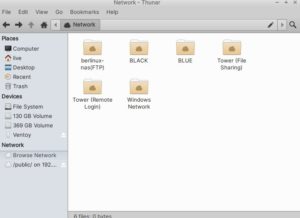 Abbildung 3: Der XFCE-Dateimanager Thunar gewährt einfachen Zugriff auf weitere Ressourcen im lokalen Netzwerk.