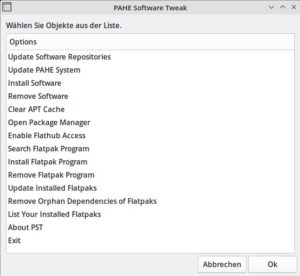 Abbildung 4: Das extern bereitgestellte Tweak-Skript vereinfacht die Softwareverwaltung.