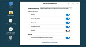 Abbildung 6: Um Cinnamon an die Windows-Optik anzugleichen, blenden Sie Schreibtischsymbole wie den pers&ouml;nlichen Ordner und den Papierkorb ein.