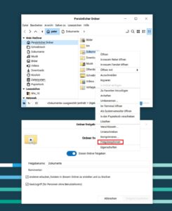 Abbildung 10: Der Dateimanager Nemo baut die Freigabefunktionalität aus Windows in ähnlicher Form nach.