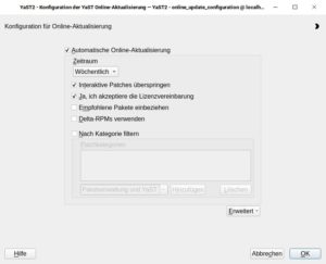 Abbildung 13: Schon seit Urzeiten existiert ein YaST-Modul zum automatischen Einspielen der Aktualisierungen per Cron-Job.