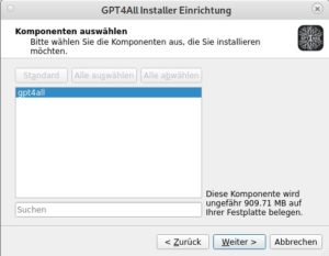 Abbildung 1: GPT4All kommt mit einem grafischen Installationsassistenten.