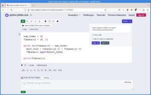 Abbildung 3: Python Fiddle bietet kontrastreiche Themes zum angenehmen Arbeiten sowohl f&uuml;r den Tag (hier zu sehen) als auch f&uuml;r die Nacht.