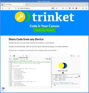 Abbildung 4: Trinket verf&uuml;gt &uuml;ber Syntaxhervorhebung und Zeilennummern und wirbt mit dem Versprechen, Code von jedem Ger&auml;t aus zu teilen.