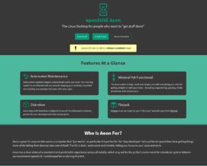 Abbildung 6: OpenSuse-Aeon bindet den Gnome-Desktop &ndash; allerdings nur diesen &ndash; fest integriert und getestet per Container ein, statt auf eine experimentelle L&ouml;sung wie Distrobox zu setzen.