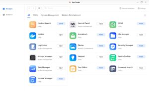 Abbildung 8: Die Auswahl im <span class="ui-element">App Center</span> wirkt nach wie vor sehr beschr&auml;nkt. Zumindest sind seit Kurzem aber Apps f&uuml;r Docker und virtuelle Maschinen verf&uuml;gbar.