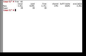 Abbildung 9: MicroOS belegt nach dem Start einer blanken X-Session ohne Fenstermanager gerade einmal gut 600&nbsp;MByte RAM.