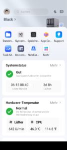 Abbildung 11: Die optisch gut umgesetzte Android-App f&uuml;r das UGreen NAS bietet eine komplette &Uuml;bersicht &uuml;ber das System und die darauf installierten Anwendungen.