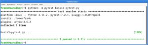 Abbildung 1: Die Funktionspr&uuml;fung mit PyTest zeigt einen &uuml;beraus erfreulichen Wert von 100&nbsp;Prozent.