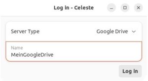 Abbildung 1: Celeste unterstützt verschiedene Anbieter, unter anderem Google Drive.