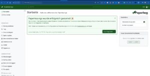 Abbildung 1: Der erste Start in die übersichtliche Oberfläche von Paperless bietet eine kurze Tour und einen Verweis auf die englische Dokumentation.