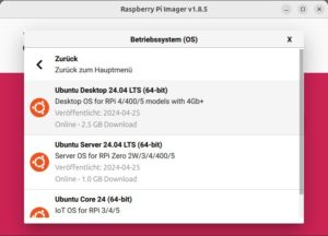 Abbildung 1: Ubuntu ist die einzige klassische Desktop-Distribution, die der offizielle Raspberry-Pi-Imager anbietet.
