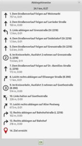 Abbildung 9: Die Navigationsliste von Cruiser ersetzt zwar kein Navigationsger&auml;t, ist aber dennoch hilfreich.