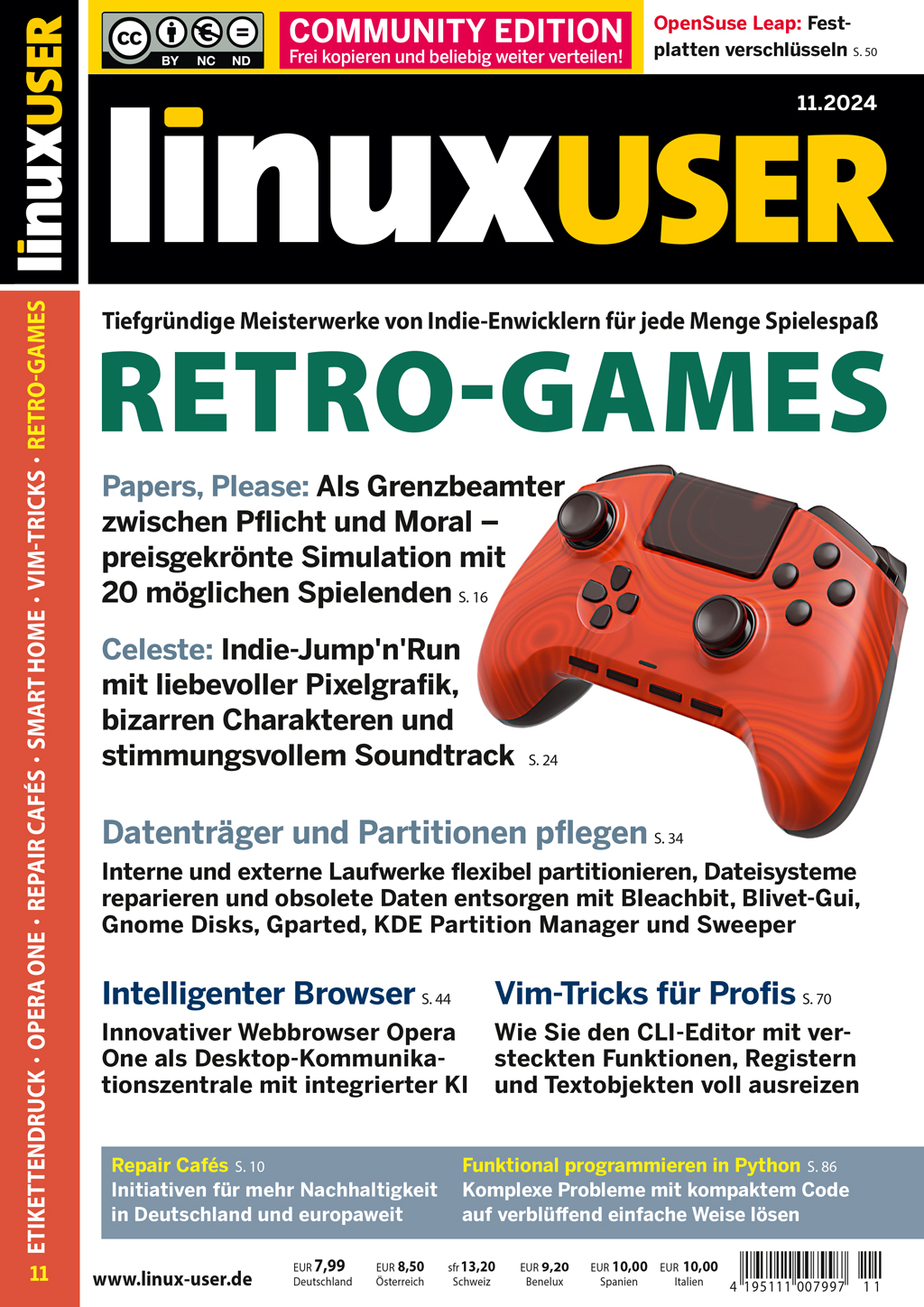 Heftcover LinuxUser Community Edition 11/2024
