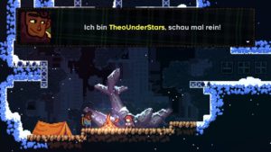 Abbildung 1: Theo besteigt ebenfalls den Celeste. Er macht im Spiel eifrig Selfies von sich und postet sie bei "InstaPix".
