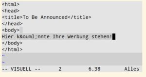 Abbildung 2: Per <code>vit</code> l&auml;sst sich der Inhalt von Tags ausw&auml;hlen.