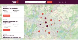 Abbildung 3: Über das Repami-Netzwerk lassen sich beispielsweise Fahrradwerkstätten in Berlin ausgeben.