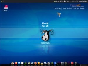 Abbildung 4: XFCE4-Desktop und Bedienoberfläche von Emmanbuntüs.