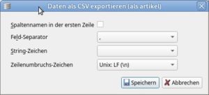 Abbildung 7: In Sqlitebrowser lassen sich die Exportoptionen detailliert festlegen.