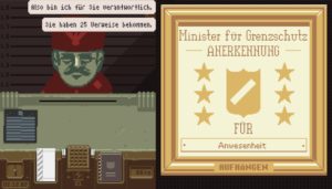 Abbildung 8: Am 10. Tag erhalten Sie von Ihrem Vorgesetzten eine Urkunde. Bei mehr als 20 Verwarnungen wird immerhin Ihre Anwesenheit belobigt.