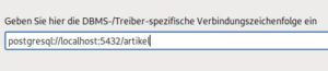 Abbildung 15: Die Verbindungsinformationen liefern Sie in Form eines URI.