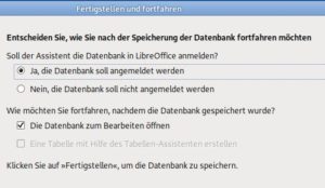 Abbildung 17: Nach dem Anmelden der Datenbank in LO&nbsp;Base speichern Sie die entsprechenden Informationen.