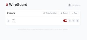 Abbildung 2: Im zweiten Schritt geben Sie der Verbindung einen Namen und nutzen den Schalter dahinter zur Aktivierung. Damit wird die Konfiguration erstellt, die Sie über den Pfeil nach unten herunterladen, um sie später auf den Client zu übertragen.