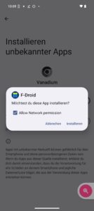 Abbildung 3: Die Wahl des App-Stores liegt bei Ihnen. Neben F-Droid steht auch Aurora als an Google Play angelehnte Alternative bereit.