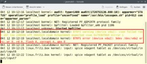 Abbildung 3: Im Fehlerspeicher dieses Linux-Systems finden sich Hinweise auf fehlerhaften Daten im Root-Dateisystem.