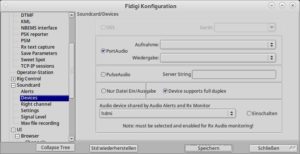 Abbildung 8: Fldigi erlaubt detaillierte Soundeinstellungen.
