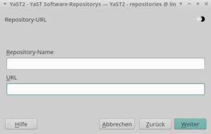 Abbildung 12: Mit den Repository-URLs aus der vor der Neuinstallation erzeugten Liste gelingt das Neueinbinden eventuell per Hand hinzugef&uuml;gter Repositorys mit wenigen Mausklicks.