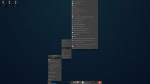 Abbildung 3: Der Enlightenment-Desktop weist eine ungew&ouml;hnliche Men&uuml;struktur auf.