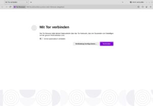 Abbildung 11: Das Browserfenster startet zunächst den Tor-Client und stellt den Zugang zum Tor-Netzwerk her.