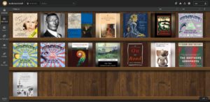Abbildung 6: Das aufgeräumte Design mit der Holzoptik des Regals hebt Audiobookshelf von den Apps anderer Anbieter positiv ab. Bei Nichtgefallen schalten Sie das Holzregal kurzerhand ab.