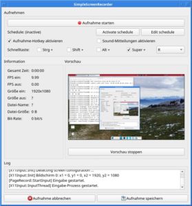 Abbildung 6: Vor der Aufnahme mit SimpleScreenRecorder legen Sie die Aufzeichnungsparameter komfortabel fest.