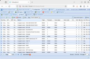 Abbildung 6: Wie die Spalte <span class="ui-element">Scan result</span> verr&auml;t, konnte Tvheadend hier den Stream f&uuml;r Das Erste &ouml;ffnen, w&auml;hrend das f&uuml;r DF1 noch nicht gelang.