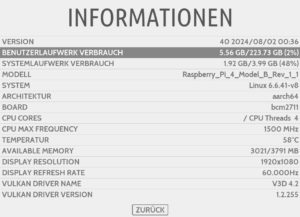 Abbildung 1: Eine praktische Übersicht liefert das Informationsfenster von Batocera.