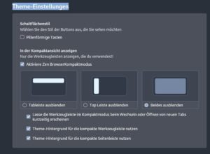 Abbildung 1: Einstellungen für den Kompaktmodus.