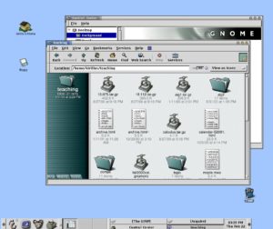 Abbildung 2: Ein Jahr nach KDE erschien&nbsp;1999 mit Gnome&nbsp;1 die erste Ausgabe des konkurrierenden Desktops. Der steht mittlerweile bei Version&nbsp;47 vom September&nbsp;2024.