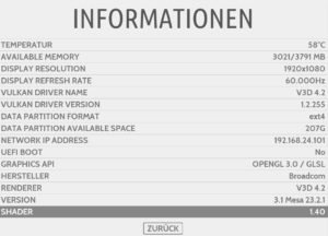 Abbildung 3: Im Leerlauf beansprucht Batocera gerade einmal 700 MByte an Arbeitsspeicher.
