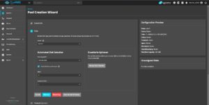 Abbildung 5: Die drei virtuellen Disks binden wir in ein RAIDZ 1 ein, was bei anderen Systemen einem RAID 5 entspricht.